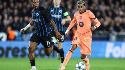 Bild: Bruno Fahy/Belga/dpa
Yamal (rechts) rettete Barcelona einen Punkt in Brügge.