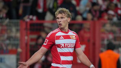 Bild: Soeren Stache/dpa
Union Berlins Leopold Querfeld freut sich auf die Duelle mit Harry Kane.