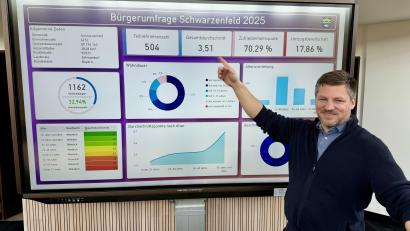 Bild: Tobias Reitmeier/exb
Bürgermeister Peter Neumeier stellt die Umfrageergebnisse vor.