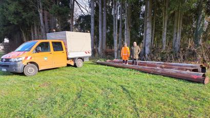 Bild: Nico Denkewitz
Die alten Flutlichtmasten am ehemaligen Sportplatz wurden entfernt.