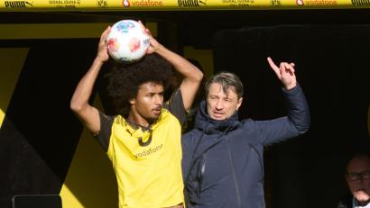 Bild: Bernd Thissen/dpa
BVB-Coach Niko Kovac steht weiter hinter seinem Stürmer Karim Adeyemi. (Archivbild)