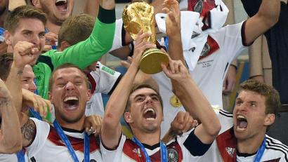 Archivbild: Marcus Brandt/dpa
Letztmals wurde Deutschland 2014 in Brasilien Fußball-Weltmeister.