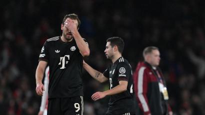 Bild: Sven Hoppe/dpa
Münchens Harry Kane reagiert nach dem Spiel.