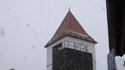 Bild: jma
Im dichten Schneetreiben fand die offizielle Eröffnung statt.