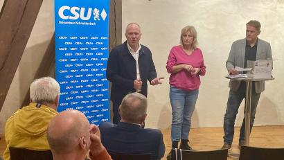 Bild: Gerhard Krones
Moderator Stefan Reindl (rechts) sorgte mit den Bürgern dafür, dass Bürgermeister Marcus Eichenmüller und die Stadträte den ganzen Abend über gefordert waren.