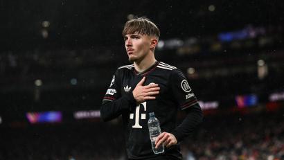 Bild: Sven Hoppe/dpa
Bayern-Teenager Lennart Karl traf bei der 1:3-Niederlage beim FC Arsenal.