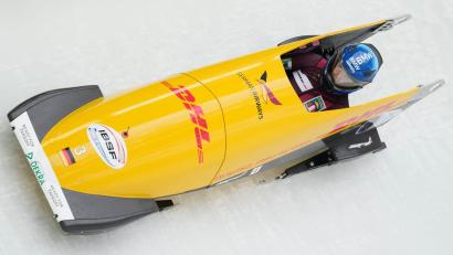 Bild: Matthias Schrader/AP/dpa
Laura Nolte fährt beim Monobob-Weltcup auf Rang zwei.