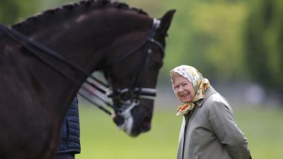 Bild: Andrew Matthews/PA Wire/dpa
Das Weltklasse-Dressurpferd Valegro - hier 2022 mit Königin Elizabeth II. - ist gestorben. (Archivfoto)