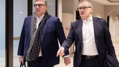 Bild: Jürgen Kessler/dpa
Enttäuscht vom DFB: Hellmann und Dreesen.