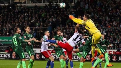 Bild: Christian Charisius/dpa
Das letztmalige Nord-Derby in der Bundesliga im Jahr 2018.