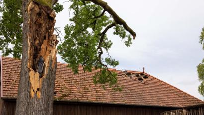 Bild: hbe
Nur wenige Minuten fegte ein Sturm über die Ortschaft Süß bei Hahnbach (Landkreis Amberg-Sulzbach), dann war wieder Ruhe.