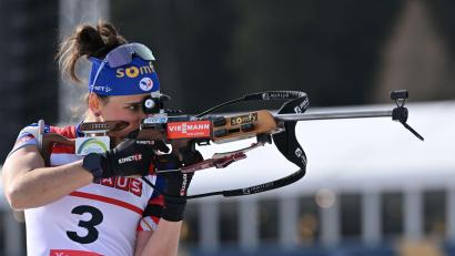 Bild: Martin Schutt/dpa
Steht wieder am Start: Julia Simon. (Archivbild)