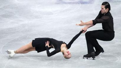 Bild: Hiro Komae/AP/dpa
Stehen vor dem deutschen Meistertitel: Minerva Hase und Nikita Volodin. (Archivbild)