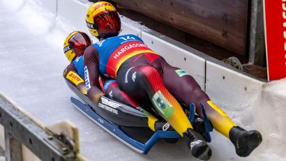 Bild: David Inderlied/dpa
Das Duo Toni Eggert/Florian Müller holte sich beim Rodel-Weltcup in Park City den Sieg.