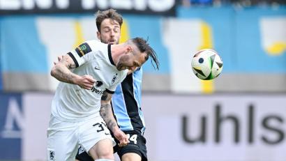 Bild: Uwe Anspach/dpa
Traf per Kopf: „Löwen“-Profi Hobsch. (Archivbild)