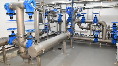Bild: sche
Die Pumpstation im neuerbauten Wasserwerk in Lintach.