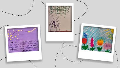 Grafik: Frauenhaus Weiden/Franka Eichl
Wie Kinder häusliche Gewalt erleben – und wie sie die Flucht ins Frauenhaus erlebt haben. Drei Bilder, die im Weidener Schutzhaus entstanden sind.