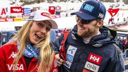 Bild: Jean-Christophe Bott/KEYSTONE/dpa
Traumpaar der Ski-Szene: Mikaela Shiffrin und Aleksander Aamodt Kilde. (Archivbild)