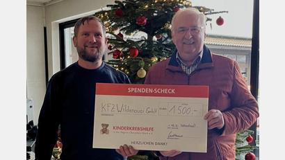 Bild: Anna Wildenauer
Geschäftsführer Helmut Wildenauer (links) und 1. Vorsitzender Herbert Putzer (rechts) bei der Spendenübergabe.