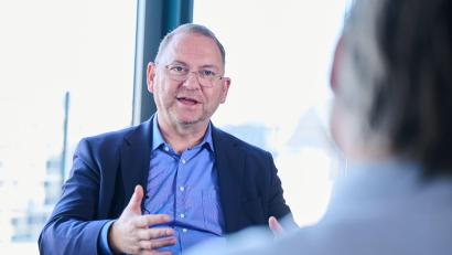 Bild: Annette Riedl/dpa
Verdi-Chef Frank Werneke: „Es ist da eine sehr kämpferische Stimmung.“