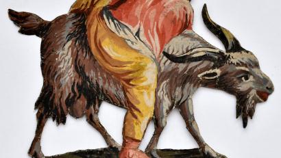 Bild: Thomas Sporrer 
Der älteste Tirschenreuther Goaßreiter, gemalt von Maurus Fuchs im Jahre 1797. Ist er der Urvater der Krippenfigur?