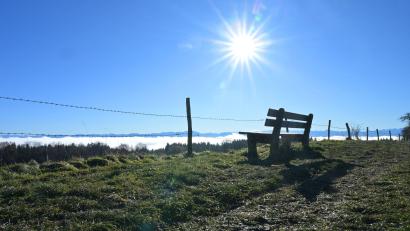 Bild: Malin Wunderlich/dpa
Wer in die Alpen fährt, kann sich am Wochenende auf Sonne freuen. (Archivbild)