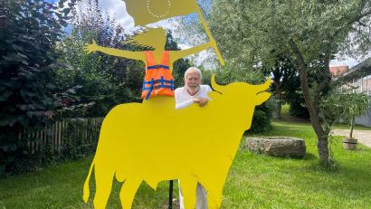 Bild: Wilhelm Koch/Tempel-Museum
Im Juli besuchte der berühmte Kinderbuchautor und Illustrator Helme Heine das Tempel Museum, um seine EUROPA-Ausstellung zu planen.