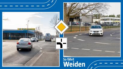 Bildmontage: Marina Gube
Wissen Autofahrer, wann sie an Abknickenden Vorfahrtsstraßen blinken müssen? Nein, findet eine Leserin von Oberpfalz-Medien und bittet die Redaktion um Aufklärung.