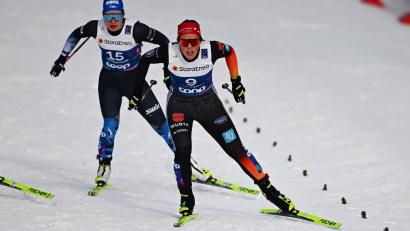 Bild: Hendrik Schmidt/dpa
Coletta Rydzek aus Oberstdorf belegte in Toblach zum Start der Tour de Ski Platz zwei.