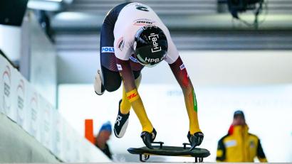 Bild: Robert Michael/dpa
Jacqueline Pfeifer wird im Skeleton-Weltcup in Winterberg als Fünfte beste Deutsche.
