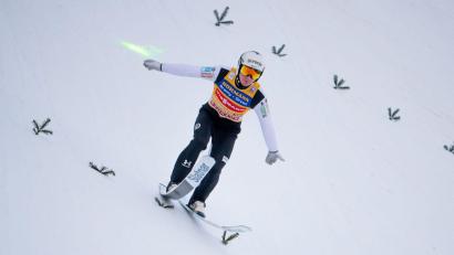 Bild: Georg Hochmuth/APA/dpa
Domen Prevc war in der Qualifikation nicht so stark wie zuletzt.