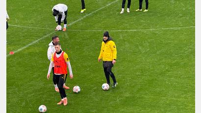 Bild: Carsten Lappe/dpa
Niko Kovac trainierte mit dem BVB am Sonntag im strömenden Regen