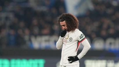 Bild: Antonio Calanni/AP/dpa
Sah bei Chelseas Niederlage die Rote Karte: Marc Cucurella. (Archivbild)