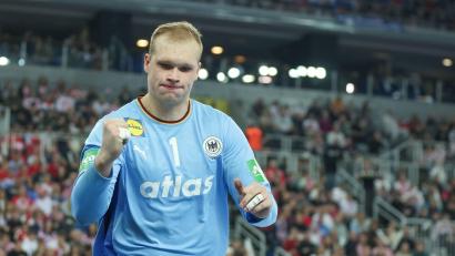 Bild: Goran Stanzl/PIXSELL/dpa
Die Nummer 2 hinter Andreas Wolff: David Späth ist ein wichtiger Charakter im DHB-Team.