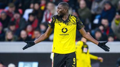 Bild: Tom Weller/dpa
Die Formkrise von Dortmunds Angreifer Serhou Guirassy geht weiter. (Archivbild)