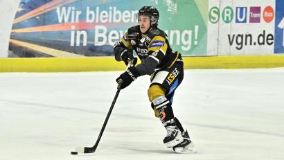 Archivbild: Hubert Ziegler
Auf Brendan Walkom ist verlass. Er traf gegen Landsberg zwei Mal, dennoch verlor der ERSC Amberg erneut. Dieses mal 3:6.