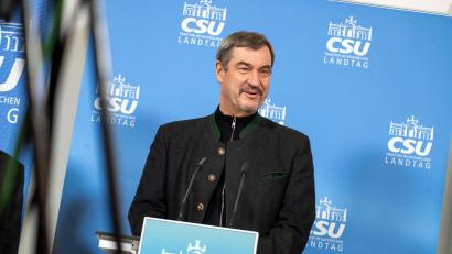 Bild: Pia Bayer/dpa
Markus Söder will Bundesländer zusammenlegen.