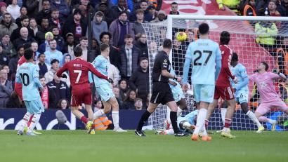 Bild: Peter Byrne/PA Wire/dpa
Florian Wirtz (7) traf mit einem fulminanten Schuss zum 1:0.