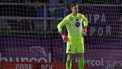 Bild: Rudy Garcia/AP/dpa
Beim FC Barcelona zuletzt perspektivlos: Torhüter Marc-André ter Stegen. (Archivbild)