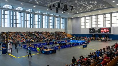 Bild: Soeren Stache/dpa
Eine Bundesliga-Premiere: Zum ersten Mal richten die Männer von Borussia Düsseldorf und die Frauen des TTC Berlin Eatside einen gemeinsamen Tischtennis-Spieltag aus.