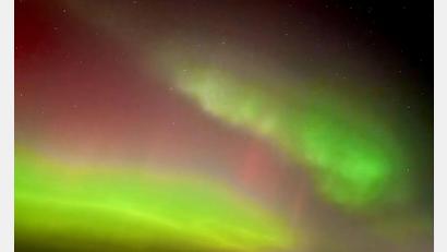 Bild: Thomas Schulz/dpa
Polarlichter leuchten über Sachsen-Anhalt.