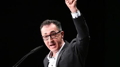 Bild: Bernd Weißbrod/dpa
Der baden-württembergische Spitzenkandidat Cem Özdemir reagierte verschnupft.