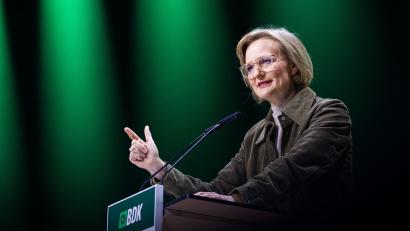 Bild: Moritz Frankenberg/dpa
Grünen-Chefin Franziska Brantner spricht sich für mehr Unterstützung aus Deutschland für die Ukraine aus. (Archivbild)