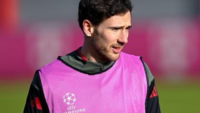 Bild: Sven Hoppe/dpa
Wo liegt seine Zukunft? Leon Goretzka beim Bayern-Training vor dem Eindhoven-Spiel.