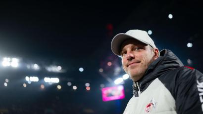 Bild: Marius Becker/dpa
Kölns Coach Lukas Kwasniok war zufrieden mit dem Ergebnis gegen Wolfsburg.