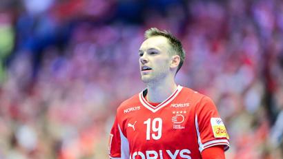 Bild: Sina Schuldt/dpa
Mathias Gidsel ist Dänemarks Erfolgsgarant. (Archivbild)