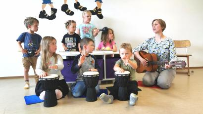 Bild: Portner
Volle Konzentration: Maria Ahlemeyer leitet die musikalische Früherziehung von Spielmannszug und Stadtkapelle mit viel Engagement.