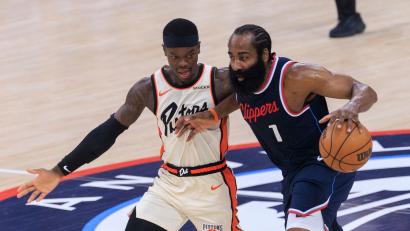 Bild: Ariana Ruiz/PI via ZUMA Press Wire/dpa
Dennis Schröder und James Harden werden fortan in Cleveland zusammenspielen.