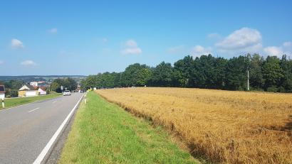 Bild: gi
Bürgermeister Armin Bulenda stellte das Sondergebiet für großflächige Einzelhandelsbetriebe, für Erholung und Parken (rechte Fläche auf dem Bild) vor. Im Hintergrund Moosbach und Schloss Burgtreswitz.