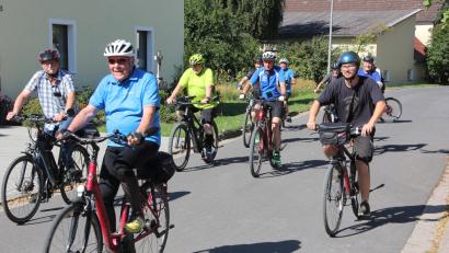 Bild: kro
Gisbert Kusche (Zweiter von von links) ist mit 90 Jahren der älteste der "Montagsradler", die hier gerade durch Kleinsterz fahren.